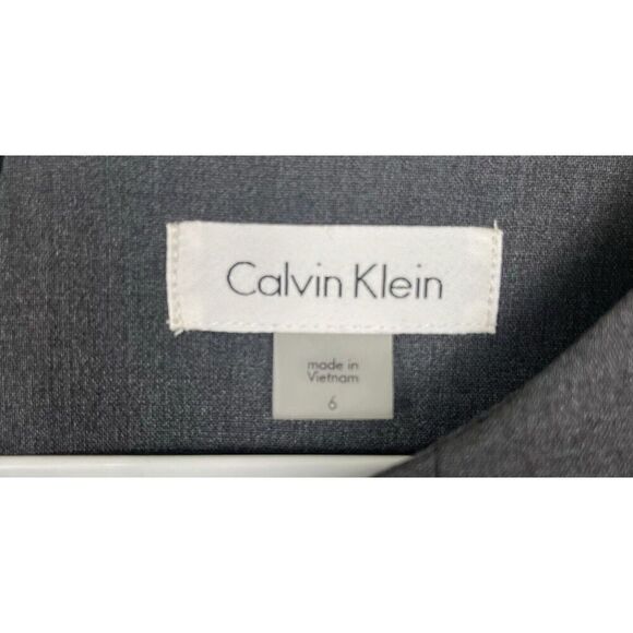Calvin Klein Womens Dress Classic Fit & Flare Gray Black White Belt Size 6‎ - Picture 10 of 11